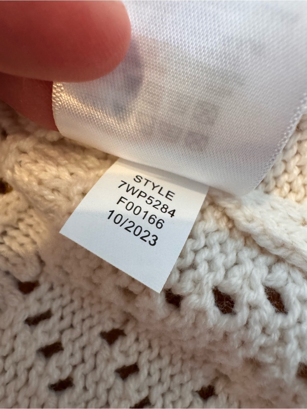 NWT Lucky Brand Pointelle Cardigan Women’s Small Open Front Crocheted Off White - Picture 9 of 12